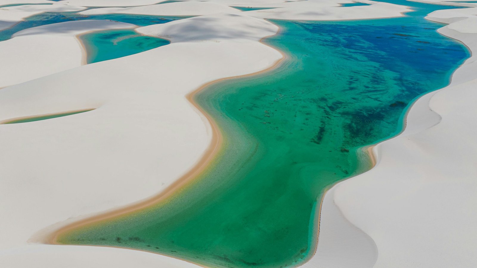 Lagunes turquoise entre les dunes des Lençóis Maranhenses